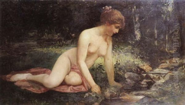 The Water Nymph Oil Painting by Alfred Schwarz