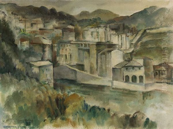 Stadt In Der Provence Oil Painting by Fritz Schwarz-Waldegg