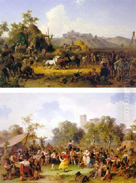 Roman Festivities Oil Painting by Ernst Schweinfurth