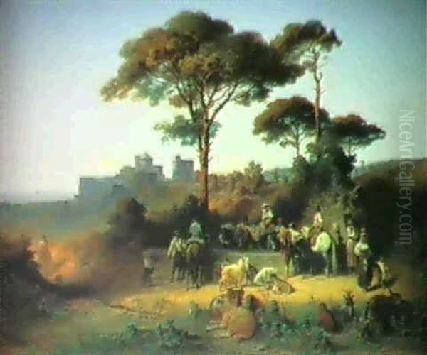 In The Roman Campagna Oil Painting by Ernst Schweinfurth