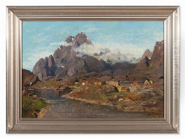 Summer In Norway Oil Painting by Adolf Gustav Schweitzer