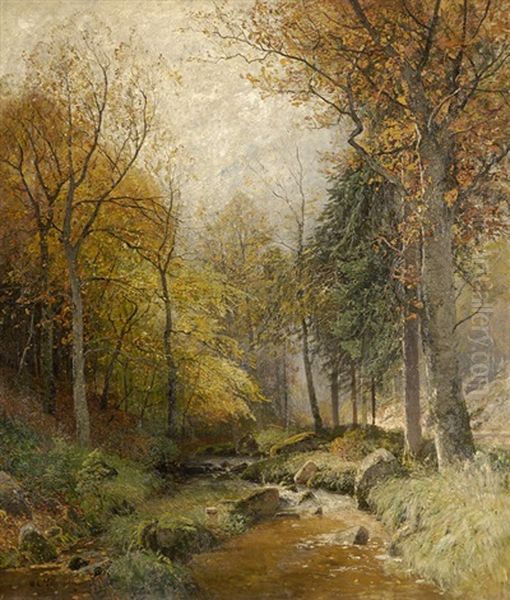 Fruhherbst Oil Painting by Adolf Gustav Schweitzer