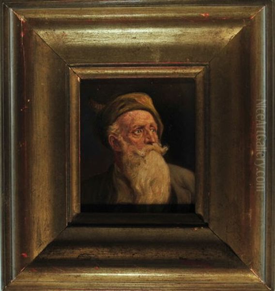 Portrait Eines Bartigen Mannes In Tracht Oil Painting by Reinhold Schweitzer