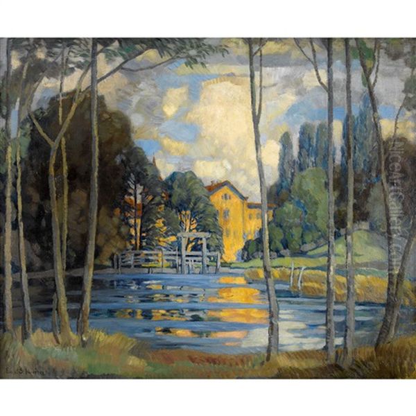 Parklandschaft Mit Einem See Oil Painting by Ernst Schweizer