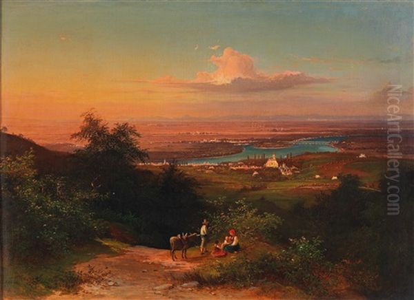 View Over Nussdorf To The Danube Prior To Regulation by Josef Schwemminger