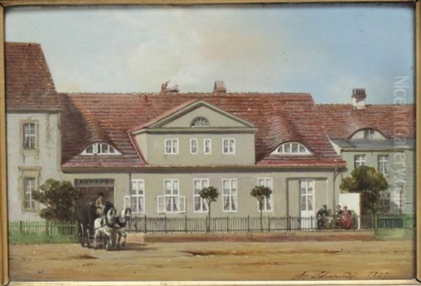 Haus Der Familie Rossmann In Der Ackerstrase In Berlin Oil Painting by Albert Schwendy