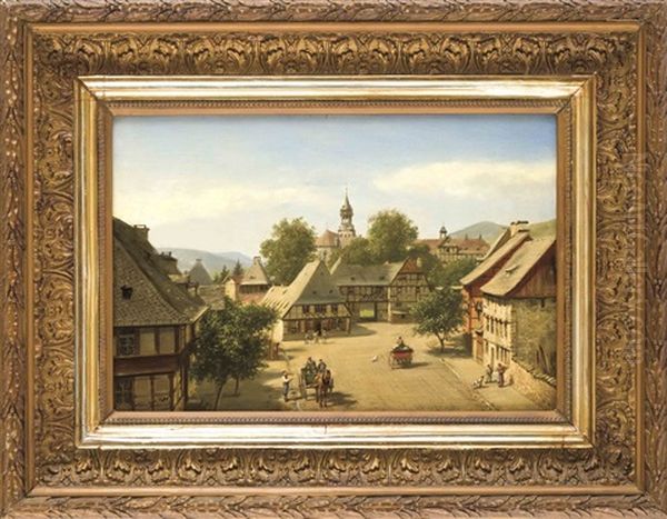 Marktplatz Oil Painting by Albert Schwendy