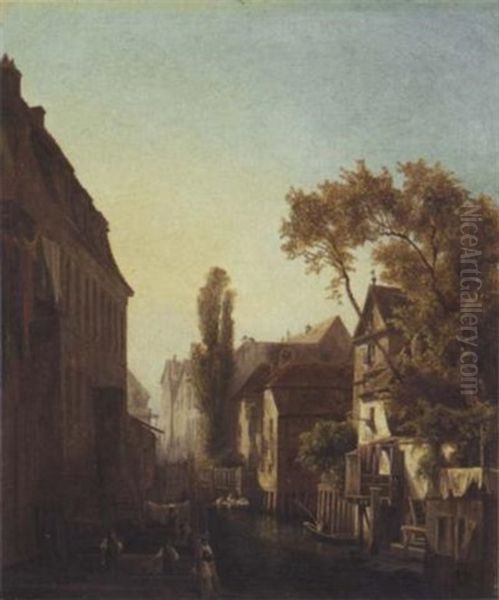 Stadtansicht Oil Painting by Albert Schwendy