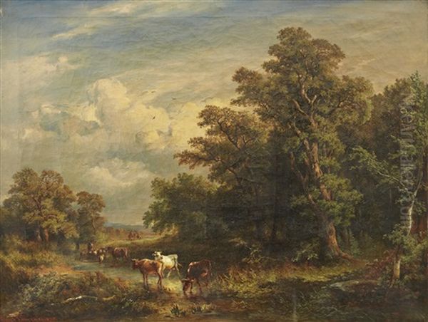 Boskap I Landskap Oil Painting by Karl Schweninger the Elder