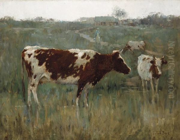 Milking Time At Heidelberg Oil Painting by Theodore Penleigh Boyd