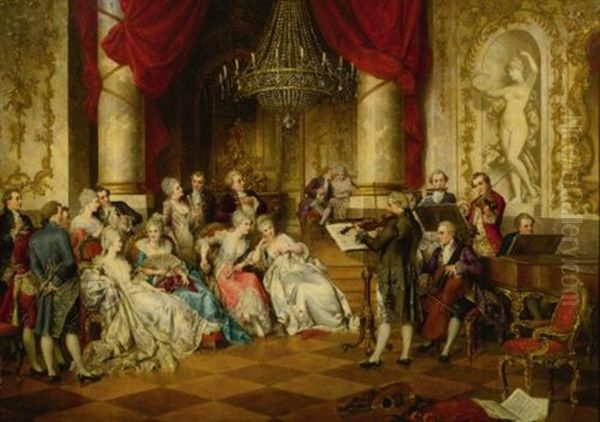 The Recital Oil Painting by Karl Schweninger the Younger