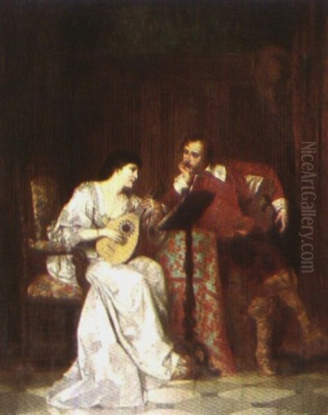 Die Musikstunde Oil Painting by Karl Schweninger the Younger