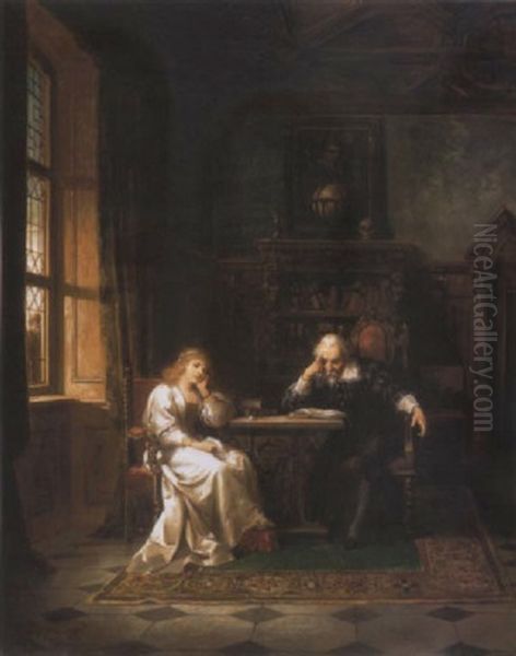 Kastelyban (in The Castle) Oil Painting by Karl Schweninger the Younger