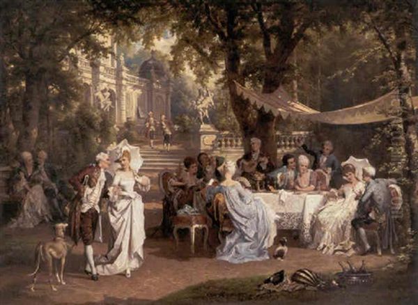 The Garden Party Oil Painting by Karl Schweninger the Younger