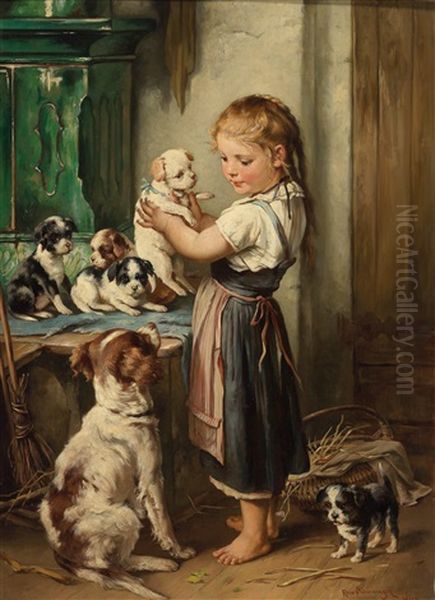 Die Hundemutter Oil Painting by Rosa Schweninger