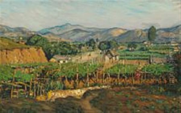 Vineyard At Shantung Oil Painting by Ludvig Schwensen