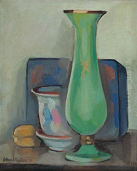 Stilleben Mit Gruner Vase Oil Painting by Martel Schwichtenberg