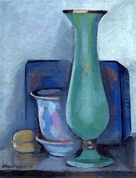 Stilleben Mit Gruner Vase Oil Painting by Martel Schwichtenberg