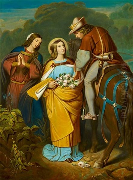 Das Rosenwunder Der Heiligen Elisabeth Oil Painting by Moritz von Schwind