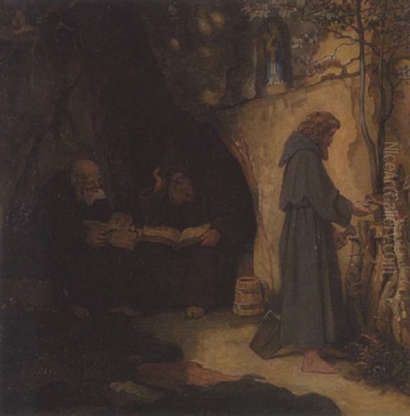 Die Drei Einsiedler Oil Painting by Moritz von Schwind