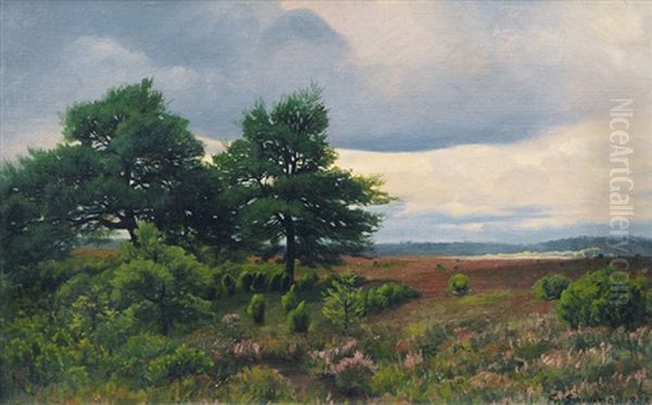 The Luneburg Heath Near Wilsede Oil Painting by Friedrich Wilhelm Schwinge