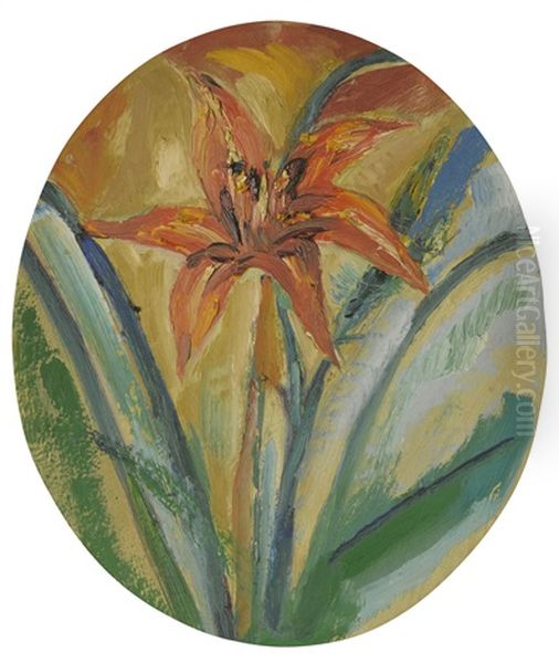 Ohne Titel (lilie 1) Untitled (lily 1) Oil Painting by Kurt Schwitters