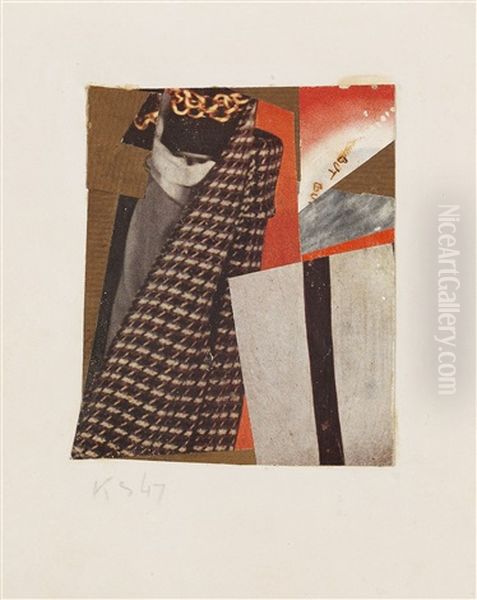 Ohne Titel (but But), Merzzeichnung Oil Painting by Kurt Schwitters