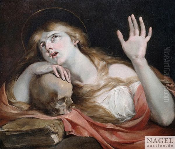 Die Busende Maria Magdalena Oil Painting by Agostino Scilla