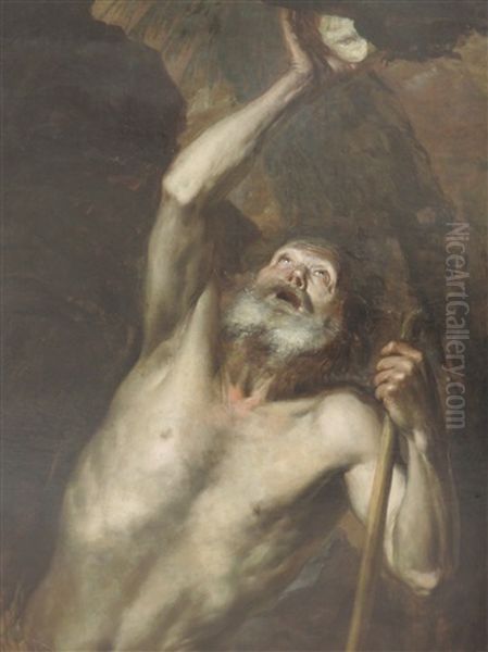 Saint Paul L'ermite Oil Painting by Agostino Scilla