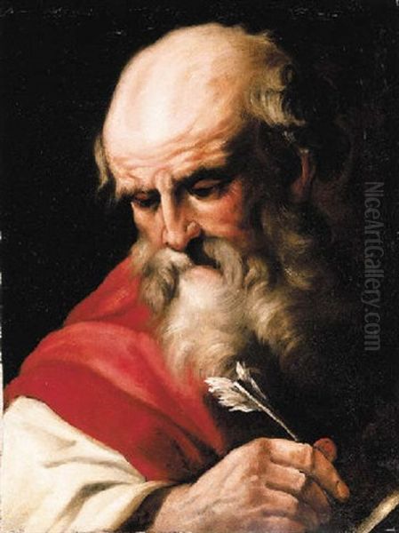 A Study Of Saint Mark (?) Oil Painting by Agostino Scilla