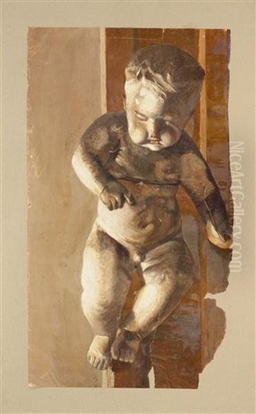 Putto Oil Painting by Giuseppe Patti Sciuti