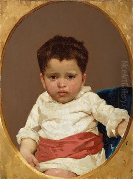 Ritratto Di Bambino Oil Painting by Giuseppe Patti Sciuti