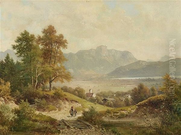 Blick Auf Den Kochelsee Und Jochberg Oil Painting by Ludwig Sckell