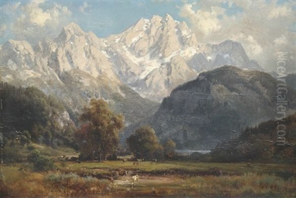 Sommerliche Voralpenlandschaft Oil Painting by Ludwig Sckell