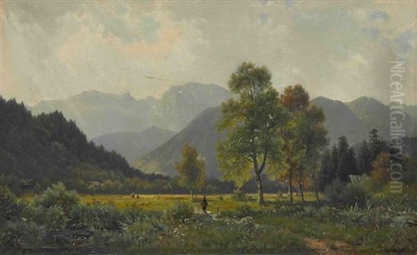 Jager In Sommerlicher Vorgebirgslandschaft Oil Painting by Ludwig Sckell