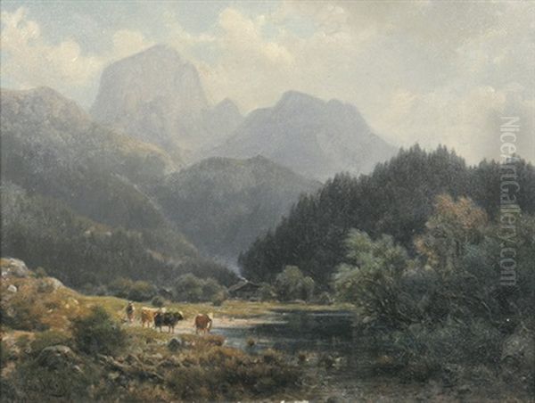 Blick Auf Den Wendelstein Vom Hammer Aus by Ludwig Sckell