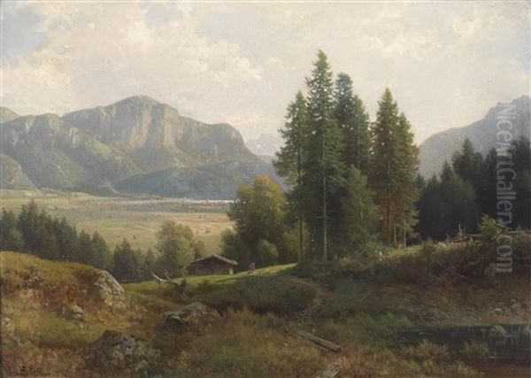 Partie Am Kochelsee Oil Painting by Ludwig Sckell