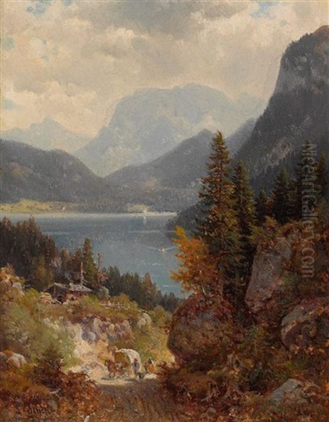 Blick Auf Den Walchensee Oil Painting by Ludwig Sckell