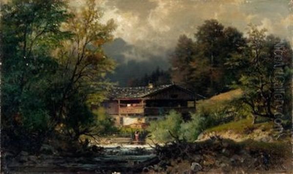 Bei Hohenschwangau Oil Painting by Ludwig Sckell