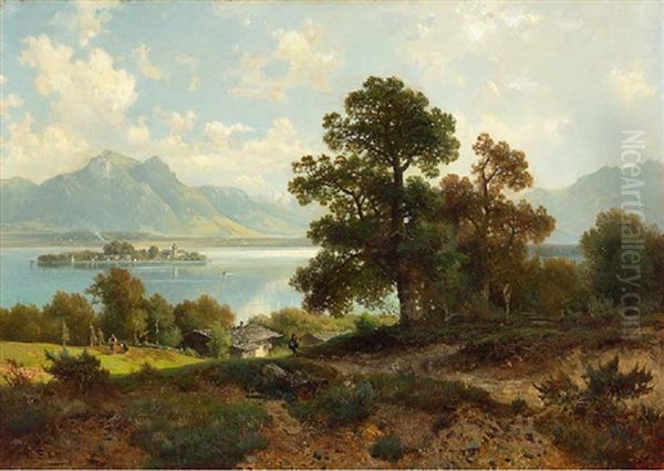 Am Chiemsee Oil Painting by Ludwig Sckell