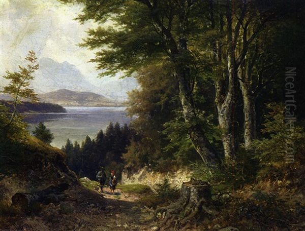 Blick Auf Den Tegernsee Oil Painting by Ludwig Sckell