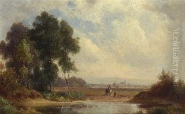 Vor Munchen Oil Painting by Ludwig Sckell