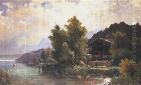 Am Starnberger See Oil Painting by Ludwig Sckell