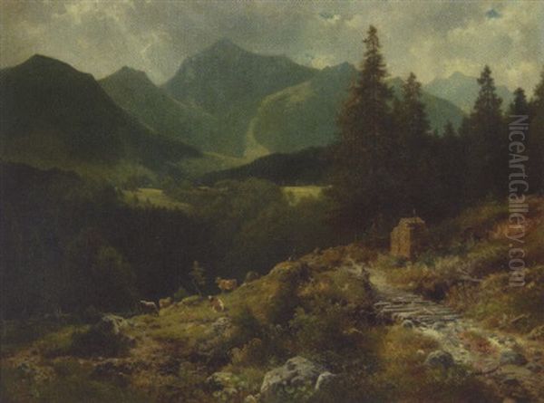 Berglandschaft Oil Painting by Ludwig Sckell