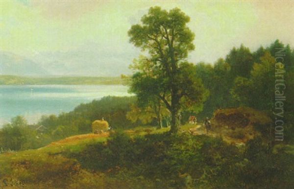 Am Chiemsee Oil Painting by Ludwig Sckell