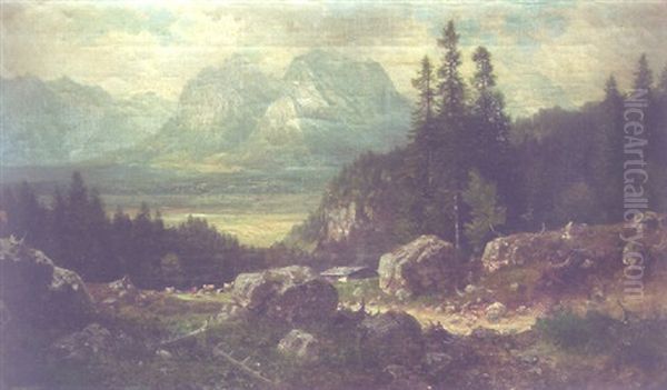 Gebirgslandschaft Oil Painting by Ludwig Sckell