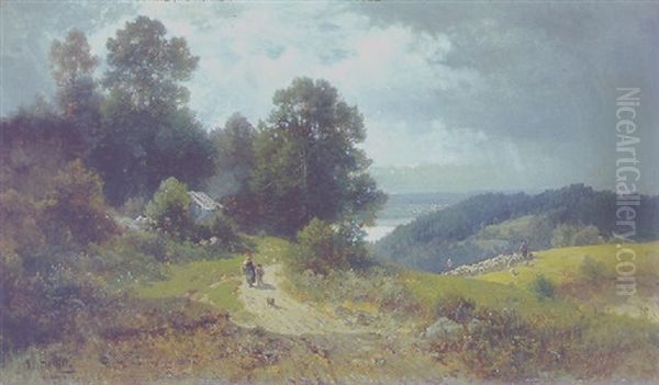 Partie Am Ammersee Oil Painting by Ludwig Sckell