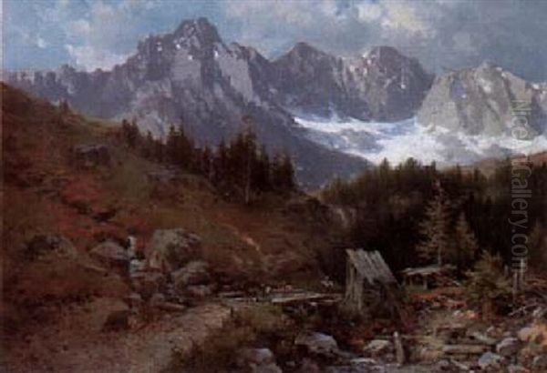 Ziegenhirte Oil Painting by Ludwig Sckell