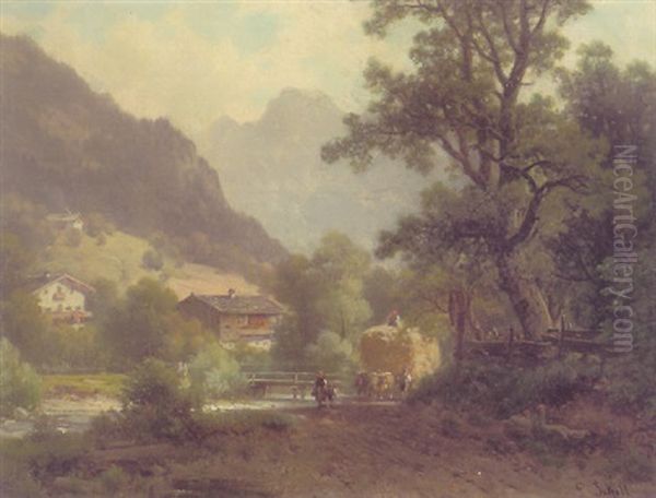 Bei Kochel Oil Painting by Ludwig Sckell