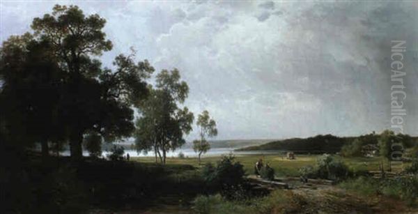 Sommerlandschaft Am Starnberger See Oil Painting by Ludwig Sckell